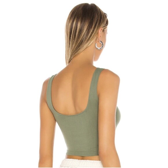 Free People Scoop Neck Top Women Size XS/S Army Green - Picture 3 of 14